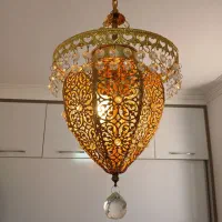لوستر موتور دار گردان طلایی