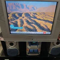 تلوزیون به همراه میز تلوزیون|تلویزیون و پروژکتور|رشت, پل تالشان|دیوار