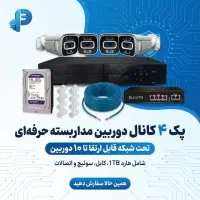 پکیج دوربین مداربسته ۴ کانال تحت شبکه- با لوازم