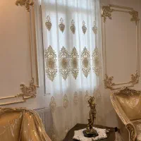 پرده سالن دو تیکه همراه کتیبه|پرده، رانر، رومیزی|قم, سراجه|دیوار