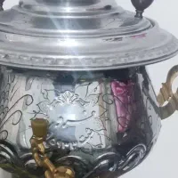 سماور کندن کاری با دسته طلایی