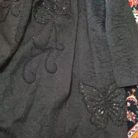 مانتو جلو باز. مروارید وخامه دوزی