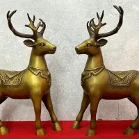 مجسمه گوزن شکلات خوری برنز برنزی