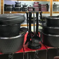 سرویس قابلمه19پارچه چدن گرانیت ضخیم ماهیتابه ارسال
