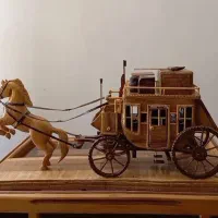 اسب و کالسکه چوبی دکوری|مجسمه، تندیس، ماکت|خمینی‌شهر, |دیوار