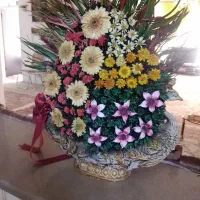 سبد گل خشک طاووس