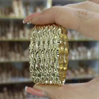 النگو طلا روس با ضمانت رنگ سایز ۴