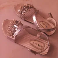 صندل نقره ای و صورتی دخترانه سایز۳۶و ۳۷