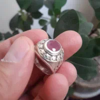 انگشتر نقره یاقوت برمه