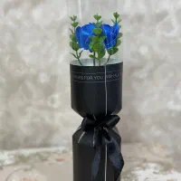 گل رز / روبان ساتن/ تنوع رنگی/ باکس/ بوکت تک شاخه|گل مصنوعی|قدس, هفت جوی|دیوار