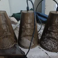 فروش ۳ عدد لوستر چوبی