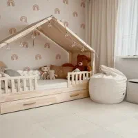 تخت تمام چوب تخت کلبه ،نوزاد ، نوجوان|تخت و سرویس خواب|مشهد, خین عرب|دیوار