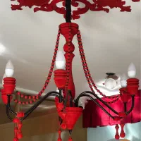 لوستر باکارات چوب و فلزی|لوستر و چراغ آویز|اردبیل, |دیوار