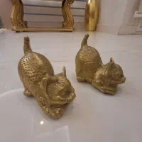 دوعددگربه برنجی زیبا|مجسمه، تندیس، ماکت|اراک, |دیوار