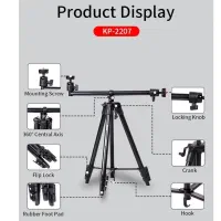 سه پایه دوربین جی ماری مدل KP-2207 با هولدر موبایل