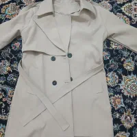 کت بارانی رنگ استخوانی