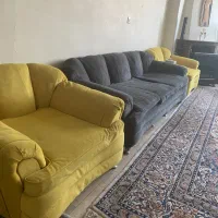 مبل چوبی پایه فلزی ۷نفره