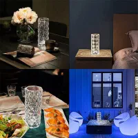 چراغ خواب شارژی کریستالی آباژور رومیزی ریموت دار|چراغ خواب و آباژور|مشهد, طبرسی شمالی|دیوار