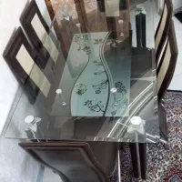 میز نهار خوری 6 نفره شیشه تراش خورده|میز و صندلی غذاخوری|همدان, |دیوار