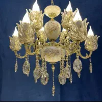 ویشکاسرامیکی لوستر ۵شاخه دوبل/ نعمت اباد|لوستر و چراغ آویز|تهران, نعمت‌آباد|دیوار