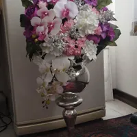 گل مصنوعی باگلدان استیل
