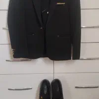 کت وشلواروجلیقه وکفش کالج مشکی پسرانه نو