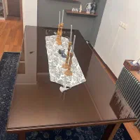 میز نهارخوری ده نفره چوب گردو همراه شیشه|میز و صندلی غذاخوری|ارومیه, |دیوار