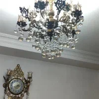 لوستر پنج شاخه ده شعله برنز سنگین|لوستر و چراغ آویز|ماهدشت, |دیوار