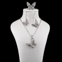 نیم ست نقره زنانه پروانه تراش مدل H05 قیمت 8032830