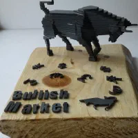 مجسمه دکوری گاو و خرس فلزی نماد بورس ، فارکس|مجسمه، تندیس، ماکت|اصفهان, باغ فدک|دیوار