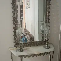 آینه و شمعدان با روکش برنج