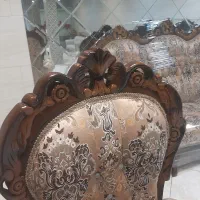 مبل استیل سلطنتی عربی۹نفره تمام چوب گردو منبت دست|مبلمان خانگی و میز عسلی|قزوین, |دیوار