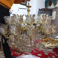 لوستر 30شعله 15شاخه تمام برنزی|لوستر و چراغ آویز|قدس, شهر‌قدس|دیوار