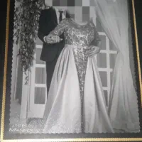 لباس مجلسی بلند طوسی سایز ۴۲ شنل ساتن آمریکای اصل|لباس|ری, علایین|دیوار