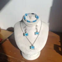 بدلیجات رنگ ثابت اناری ست گردنبند وگوشواره یلدایی|بدلیجات|همدان, |دیوار