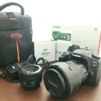 دوربین کنون 80d با لنز 18 135 و f1.8 50