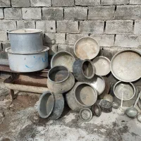 ظروف قدیمی مسی عطیقه آنتیک|کلکسیون اشیاء عتیقه|اراک, |دیوار