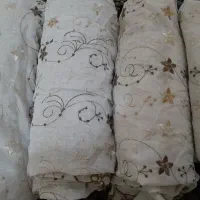 پرده حریر سوزن دوزی