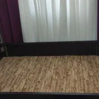 تخت دو نفره به همراه تشک و رو تختی و بالشت روتختی|تخت و سرویس خواب|فولادشهر, B6|دیوار