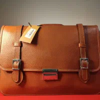 کیف چرمی اداری دو طرف دسته عسلی