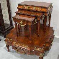 جلو مبل و عسلی چوبی