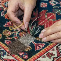 رفوگری و تعمیرفرش ،شیرازه زنی،دو گره زنی  ریشه زنی