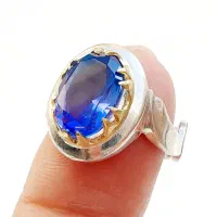 انگشتر نقره توپاز پرچمی اسپرت