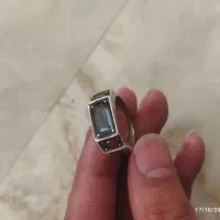 انگشتره نقره ۹۲۵ نگین توپاز لندن یاقوت آفریقا