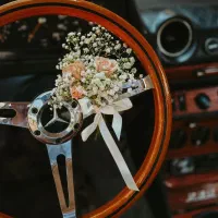 خدمات دیزاین ماشین عروس و دسته گل عروس|گل مصنوعی|میبد, |دیوار