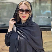 شال مشکی مجلسی مهره دار