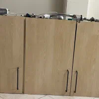 کابینت فلزی درب mdf همراه سینک و آبچکون و سیفون نو