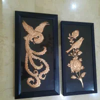 تابلو مسی طرح ققنوس و گل و پرنده