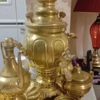 سماور ذغالی یک لیتری باسروبس