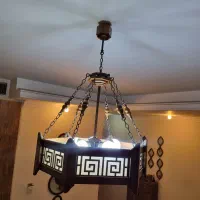 لوستر چوبی به همراه چراغ خواب،طرح ورساچه ،۵ لامپه|لوستر و چراغ آویز|تهران, سلسبیل جنوبی|دیوار